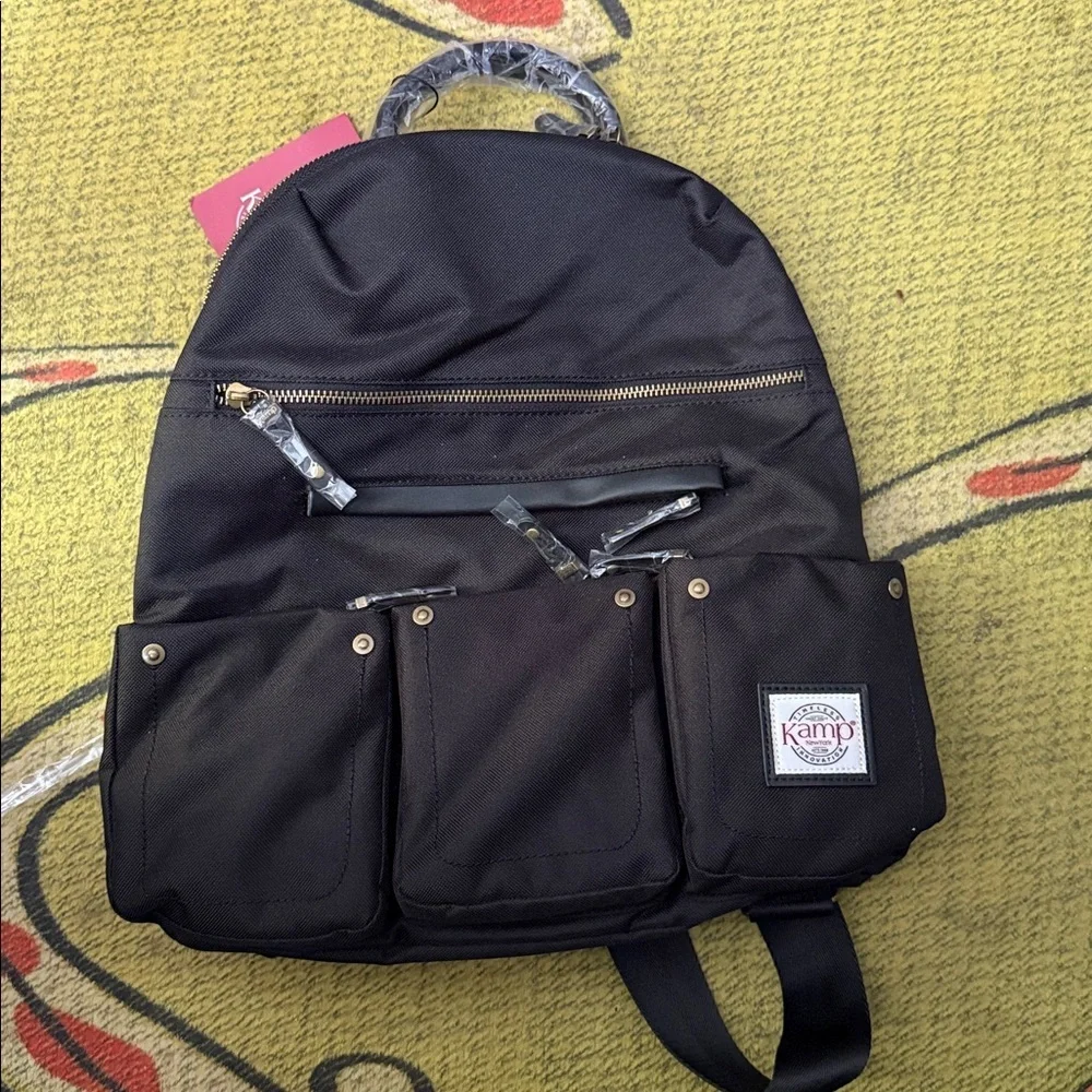 NWT Kamp Black Backpack with Multiple Pockets